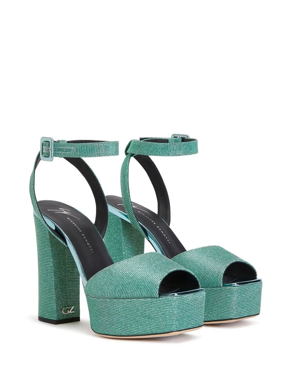 Giuseppe Zanotti glitter block-heel platform sandals Green
