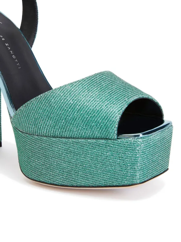 Giuseppe Zanotti Glitter block-heel Platform Sandals | Green