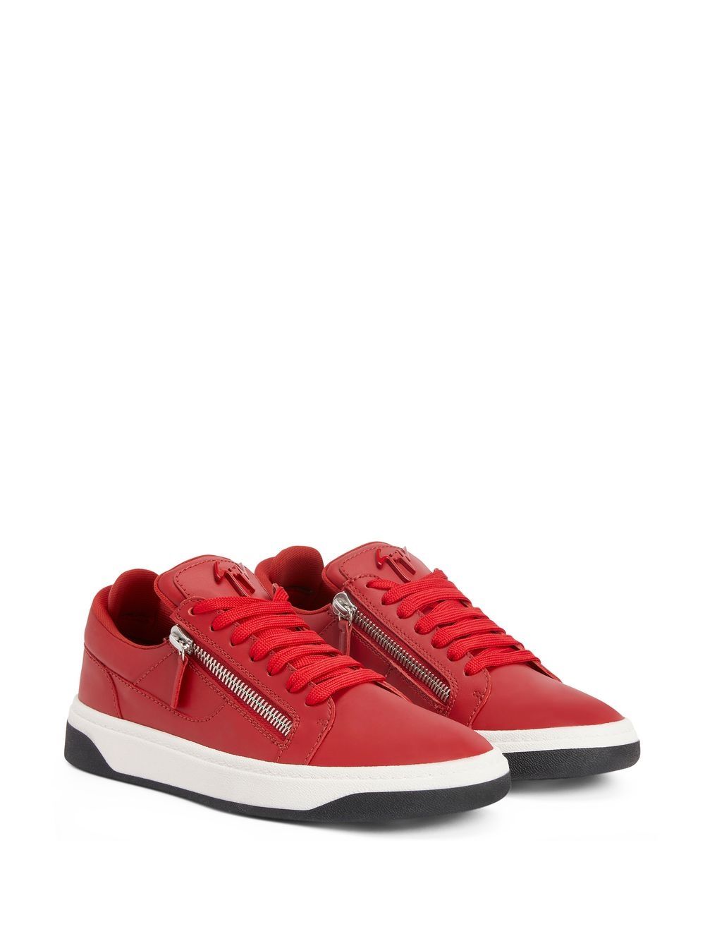 Shop Giuseppe Zanotti Zip-detail Low-top Sneakers In Red