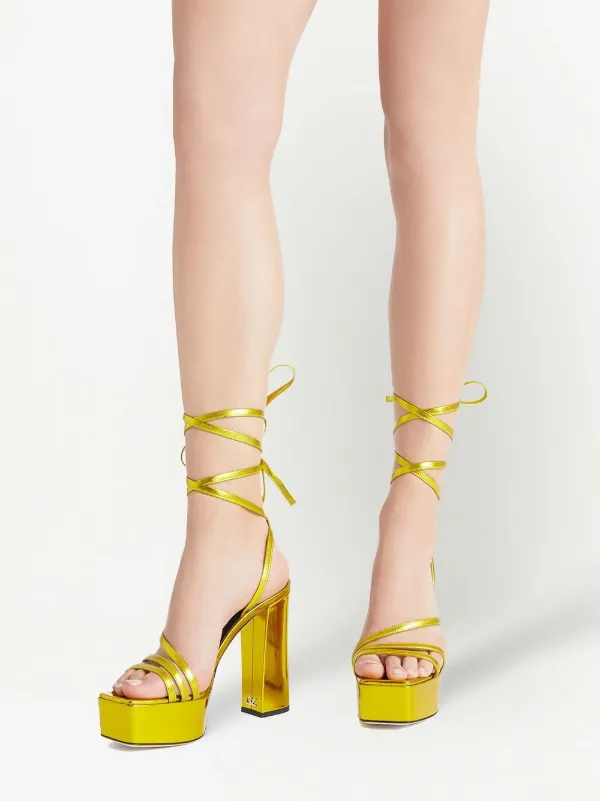 GIUSEPPE ZANOTTI GOLD ANKLE 担い FLAT サンダル 