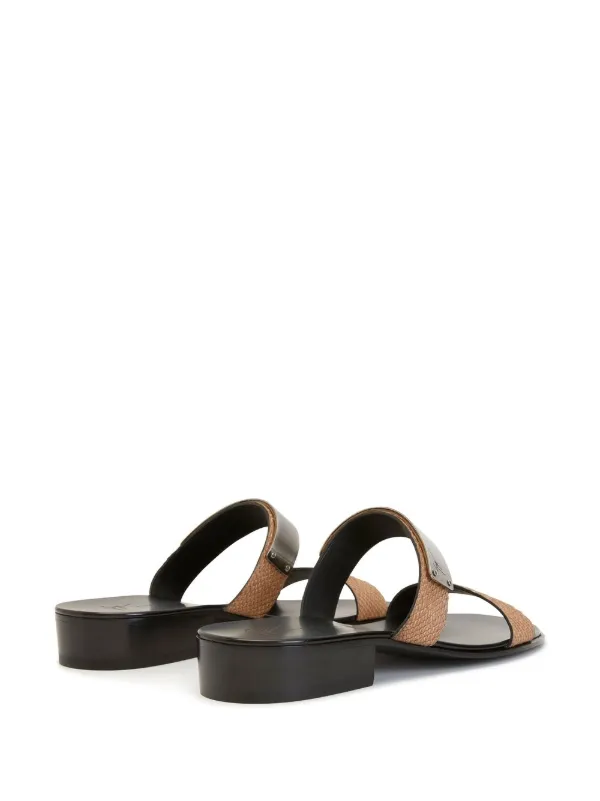 Giuseppe Zanotti Ignazio double-strap Slide Sandals | Brown  display picture 3