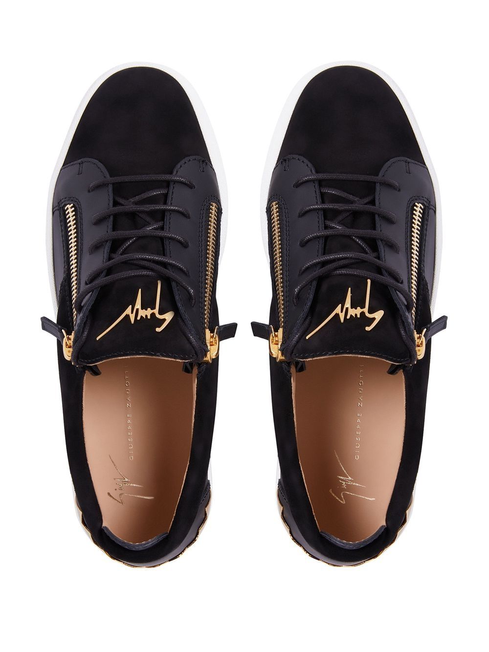 Shop Giuseppe Zanotti Frankie Leather-suede Sneakers In Black