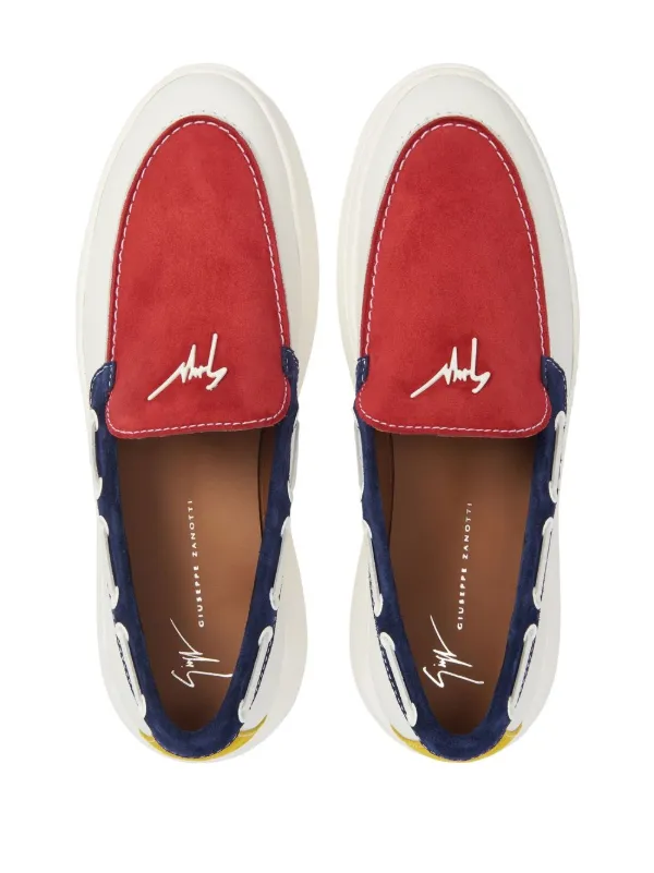 「ゼニ―」 Giuseppe Zanotti Conley String colour-block Sneakers | White