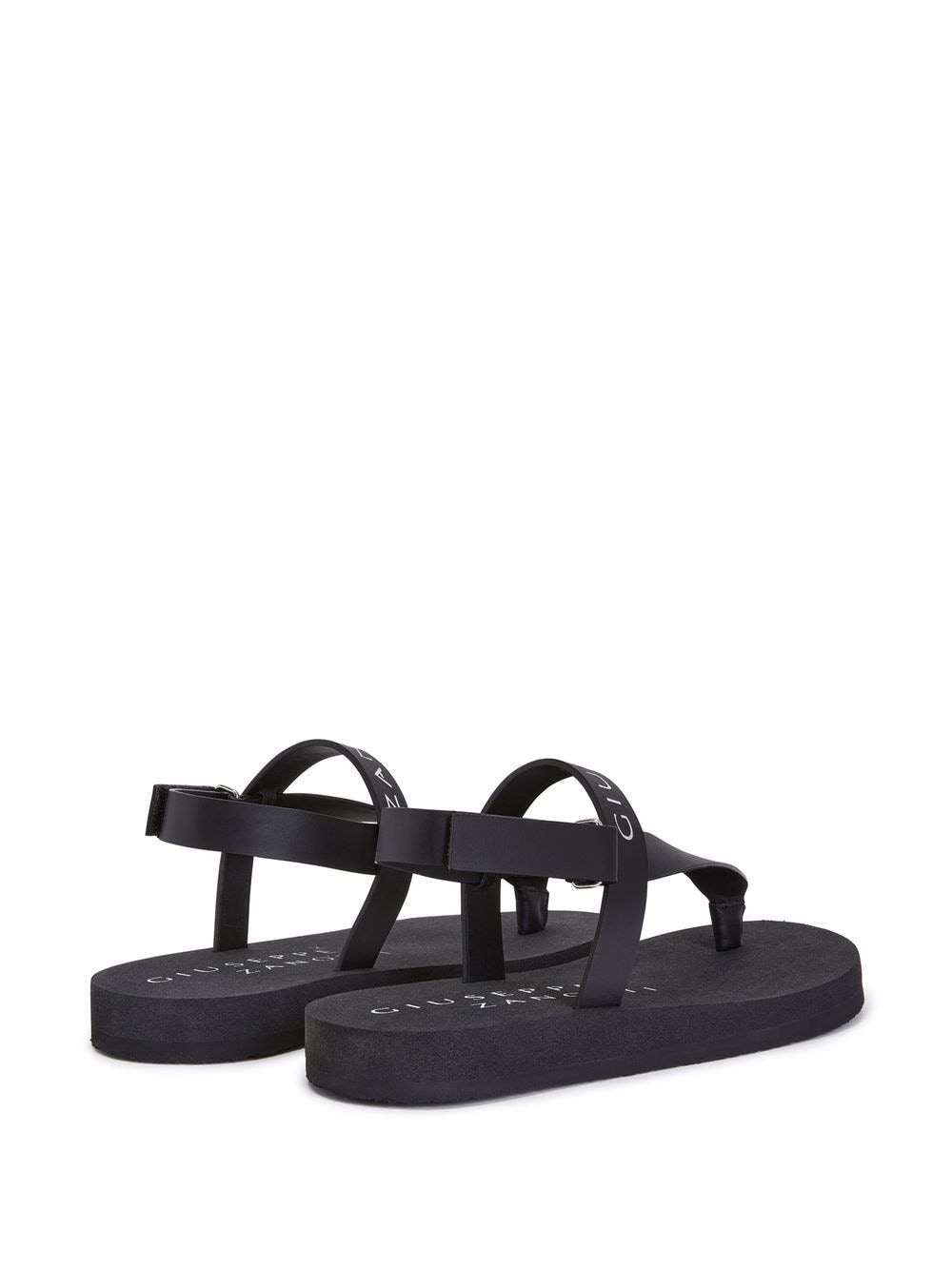 Shop Giuseppe Zanotti Logo-print Thong-strap Sandals In Black