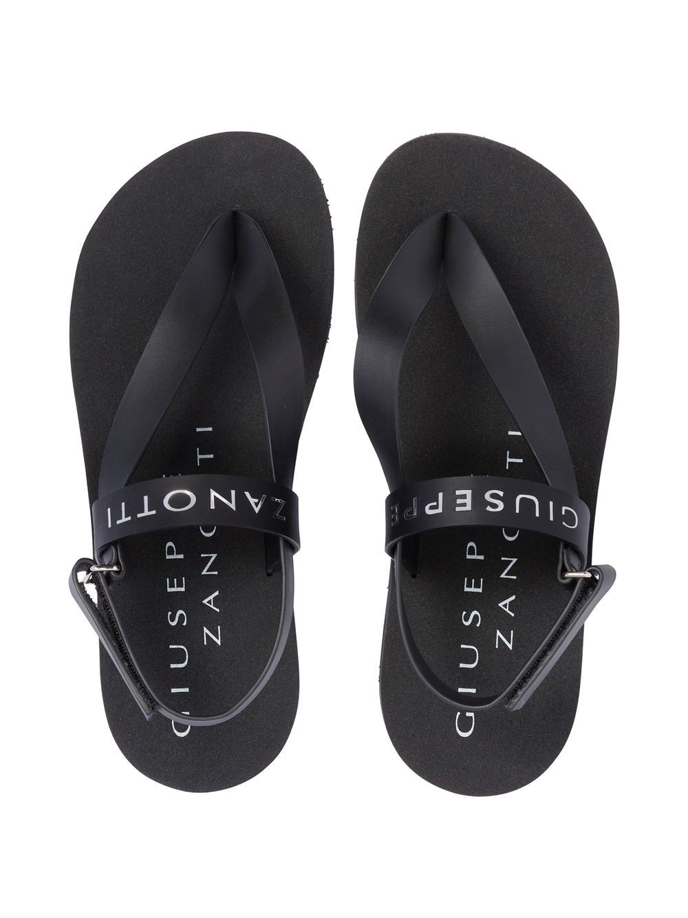 Shop Giuseppe Zanotti Logo-print Thong-strap Sandals In Black