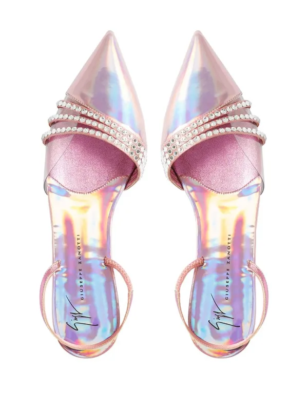 Giuseppe Zanotti Claralie rhinestone-embellished Flat Pumps Pink