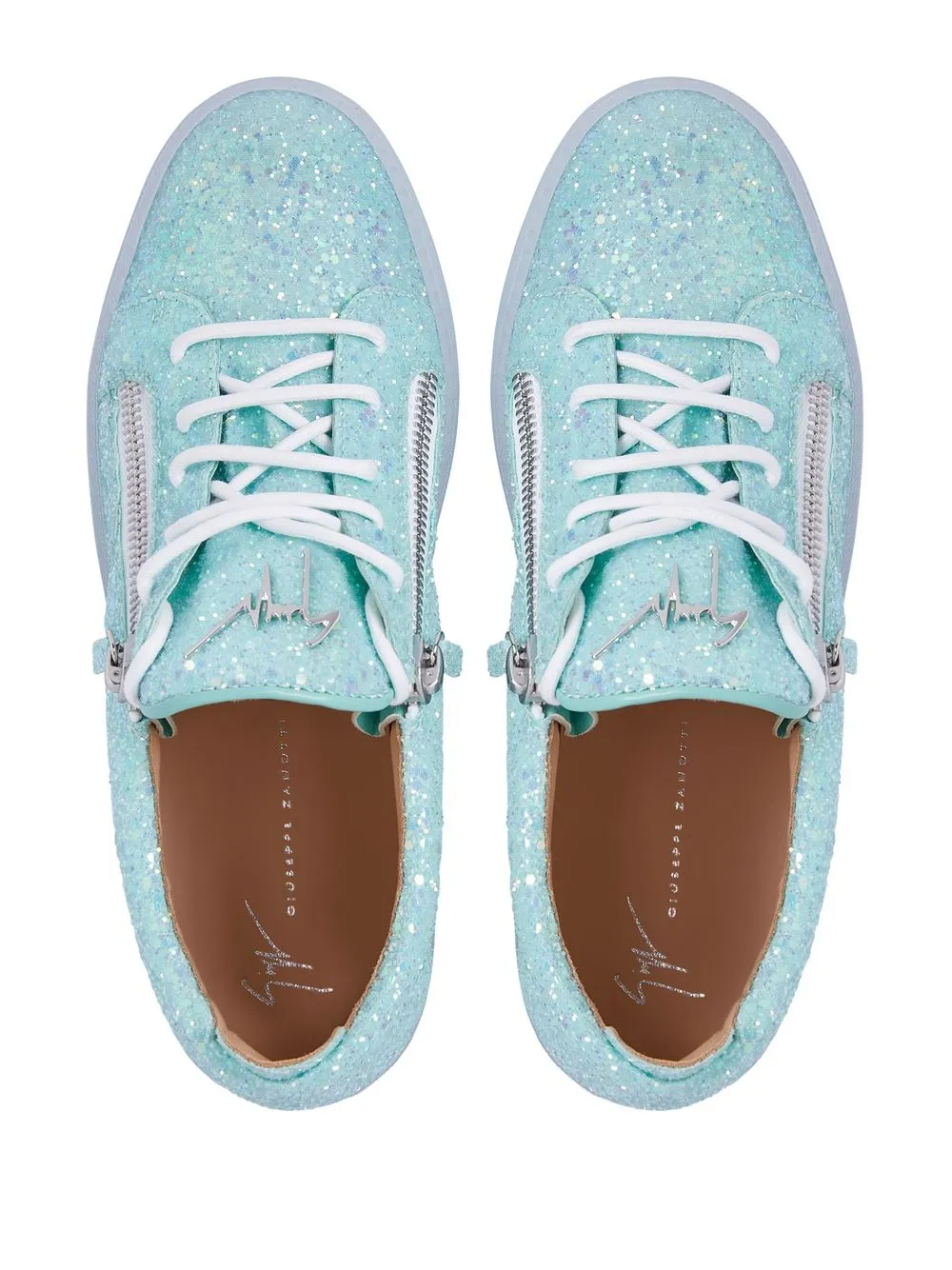 Giuseppe Zanotti zip-detail glitter trainers Blue