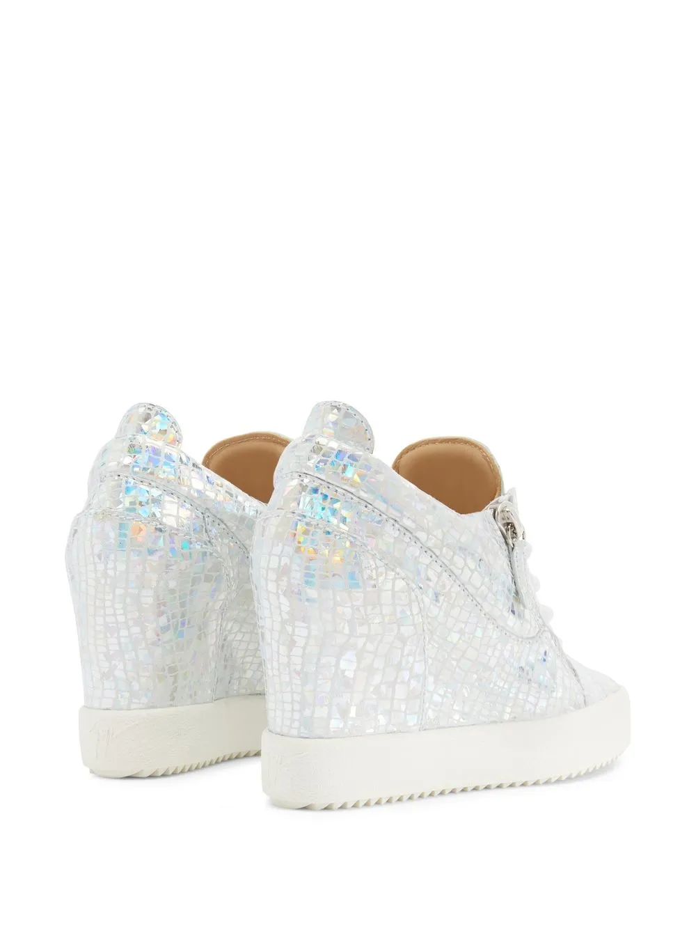 Giuseppe Zanotti Metallic-effect Wedge Trainers In Silver