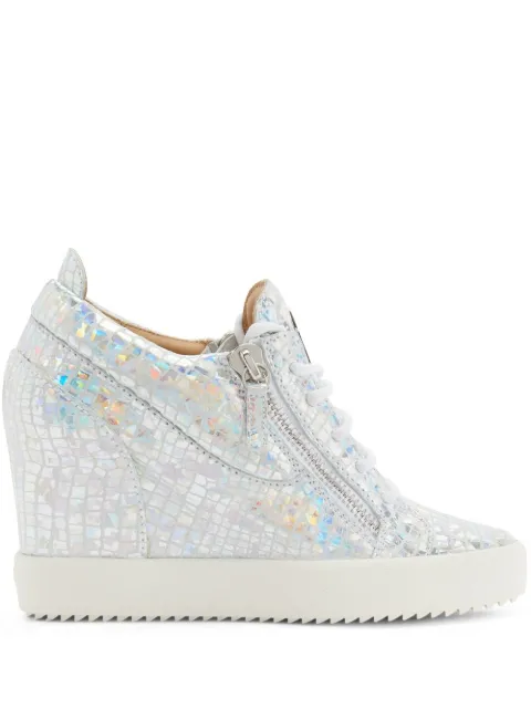 Giuseppe Zanotti metallic-effect wedge sneakers