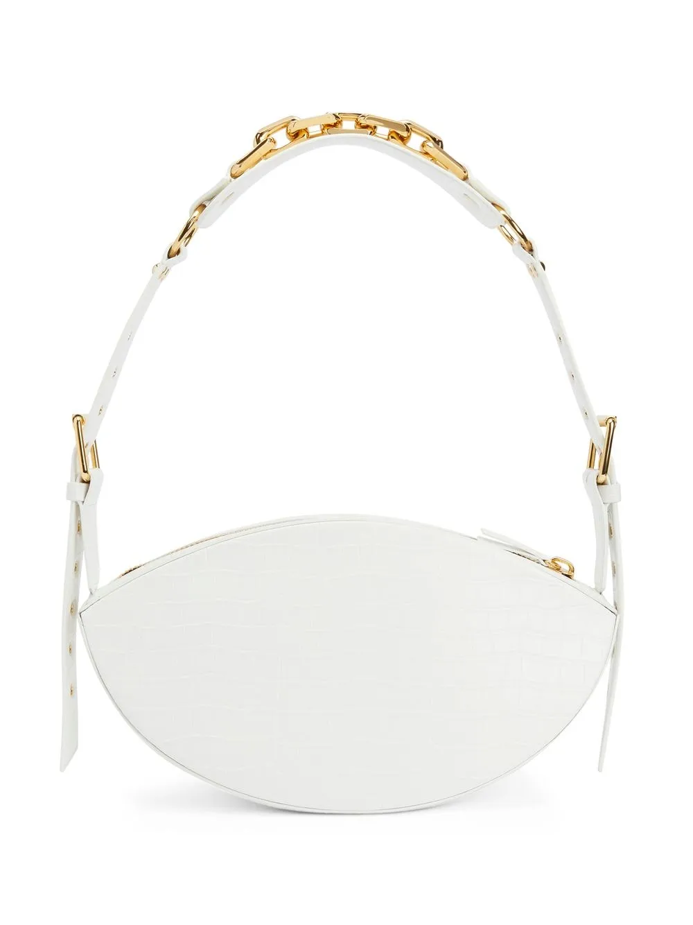 Giuseppe Zanotti Almond Buckle-strap Shoulder Bag In White