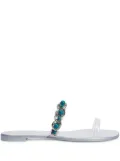 Giuseppe Zanotti Marguerithe gem-stone flat sandals - Silver