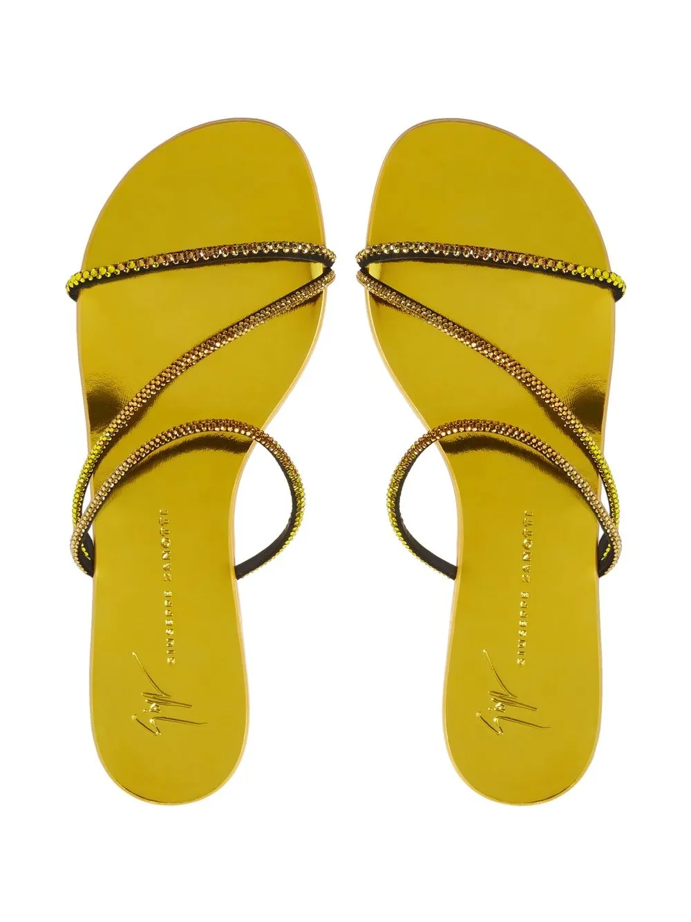 Shop Giuseppe Zanotti Julianne Slip-on Sandals In Yellow