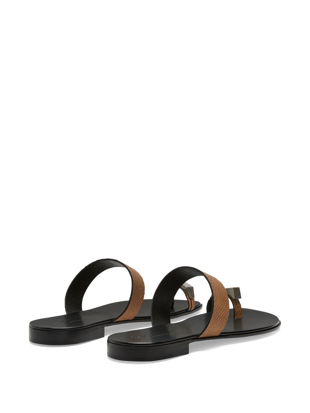 Shop Giuseppe Zanotti Bardack Snakeskin-effect Sandals In Brown