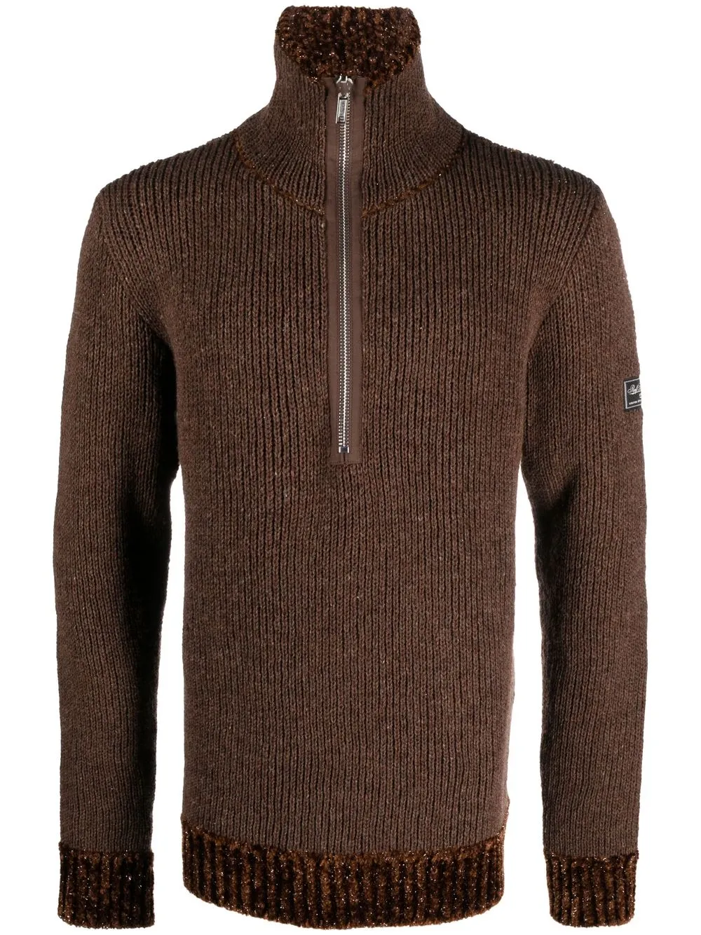 Shop Raf Simons Ribbed-knit Sweatshirt In Brown