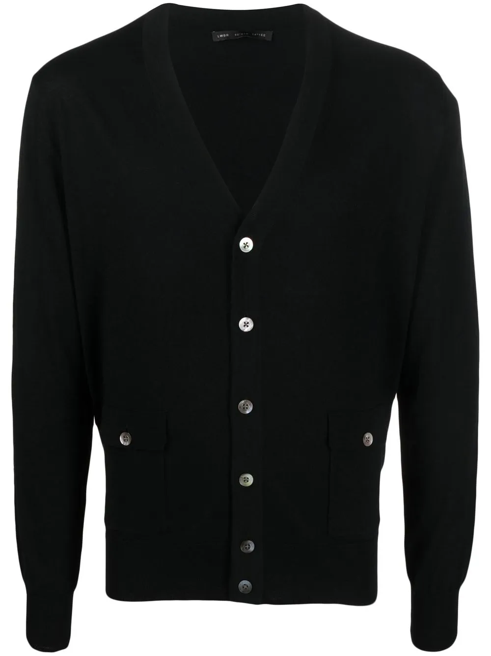 Low Brand V-neck Merino Wool Cardigan In Nero