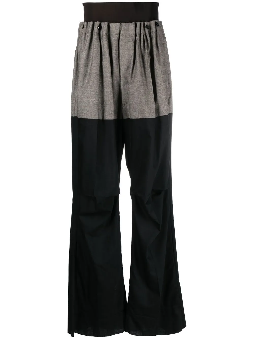 

Raf Simons contrast-panel wide-leg trousers - Brown