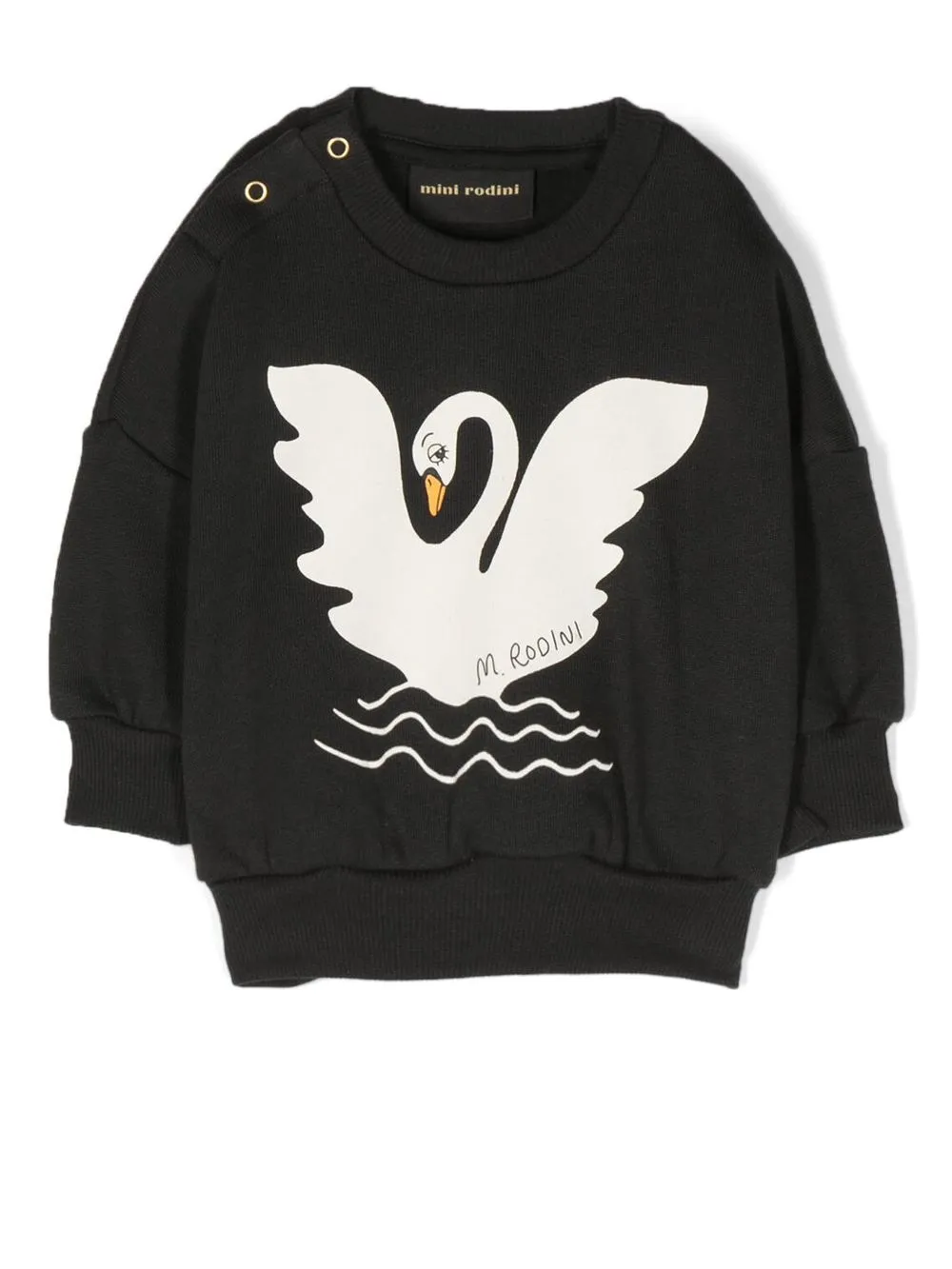 

Mini Rodini swan-print long-sleeve sweatshirt - Black