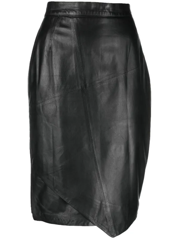 Black leather hotsell pencil skirt 90s