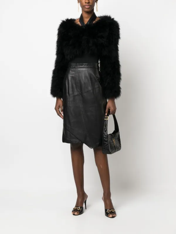 Gianfranco Ferré Pre-Owned 1990s Layered Leather Pencil Skirt