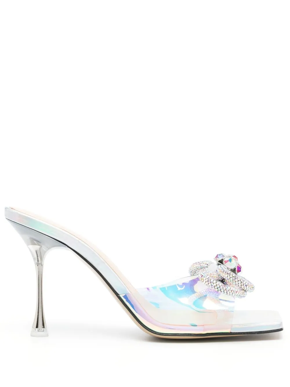 

MACH & MACH crystal-embellished bow-detail sandals - Silver