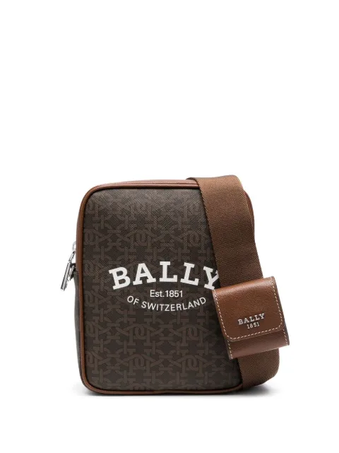 monogram-print messenger bag