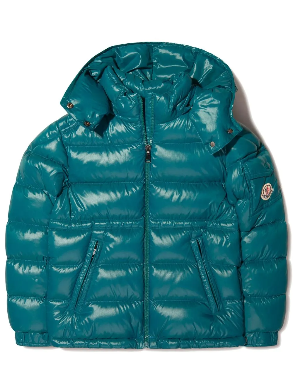 

Moncler Enfant hooded zip-up padded jacket - Green