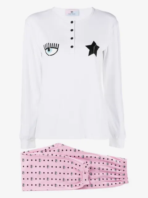 Chiara Ferragni Eyelike-print pajama set 