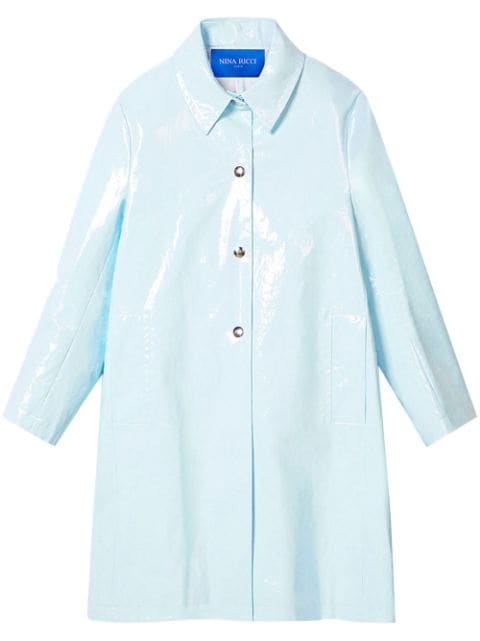 Nina Ricci high-shine buttoned car coat