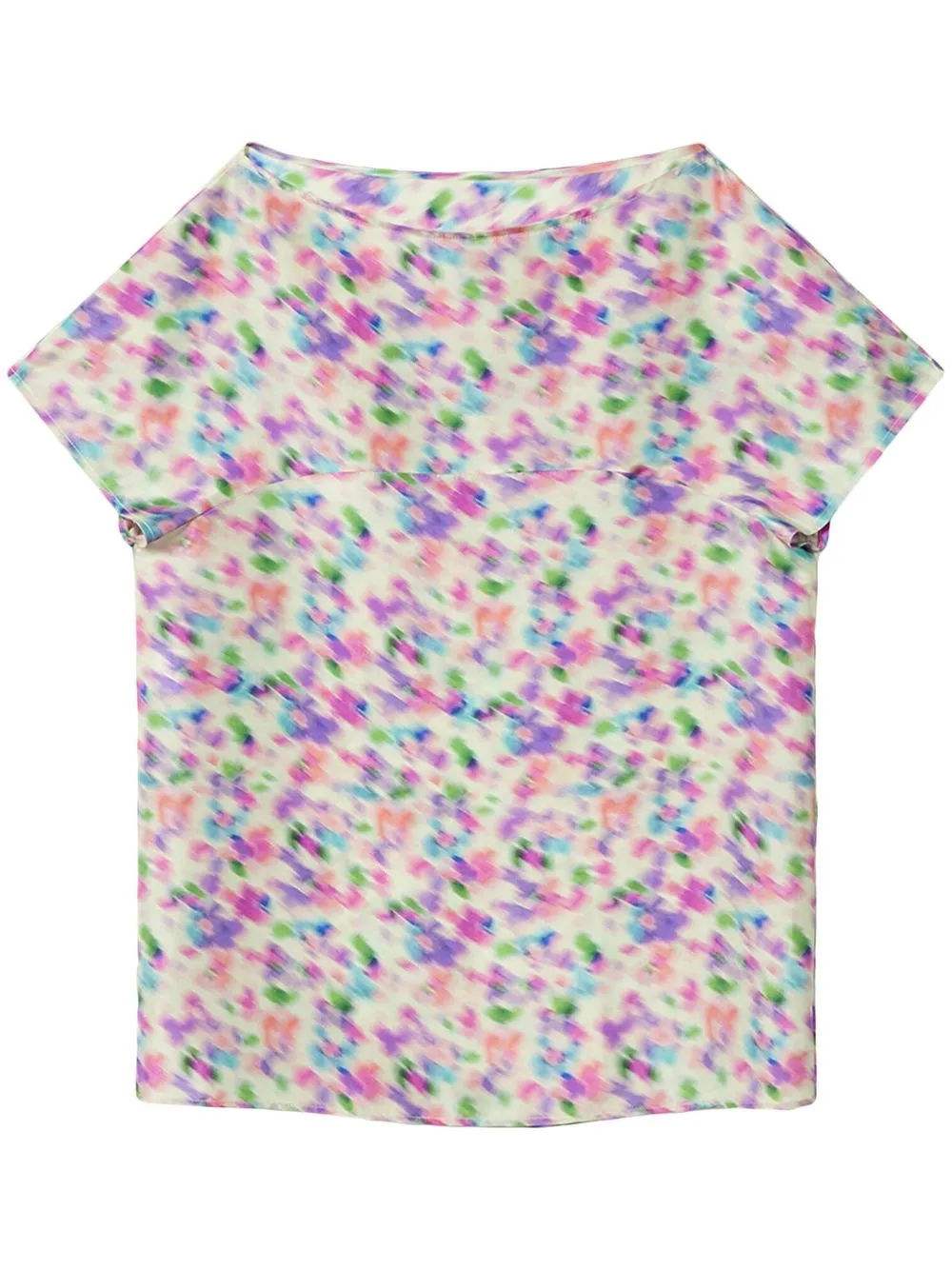 Nina Ricci Abstract Floral-print Silk T-shirt In Green