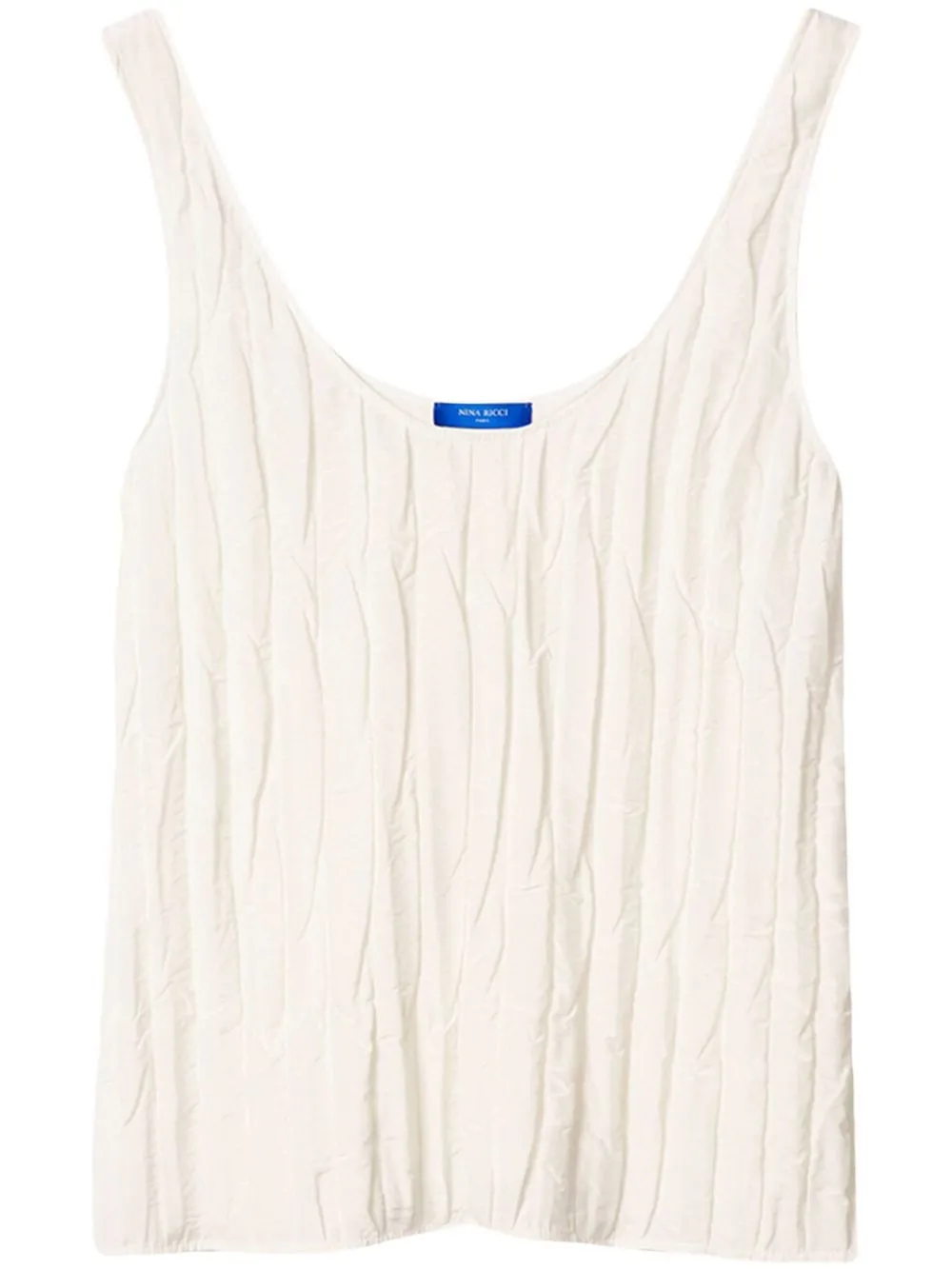 Nina Ricci Textured Scoop Neck Top In White