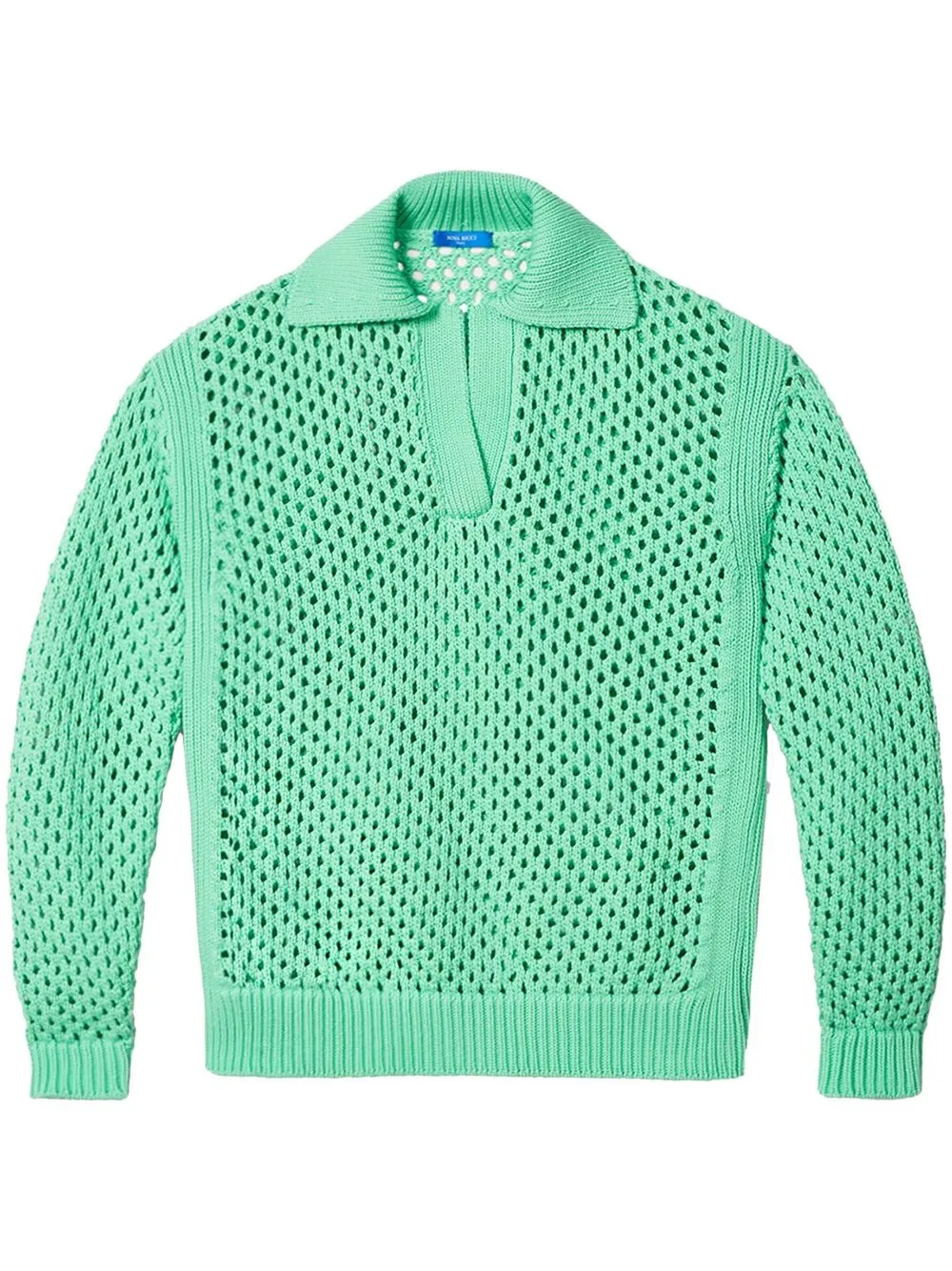 Nina Ricci Open-knit Spread-collar Jumper In Green