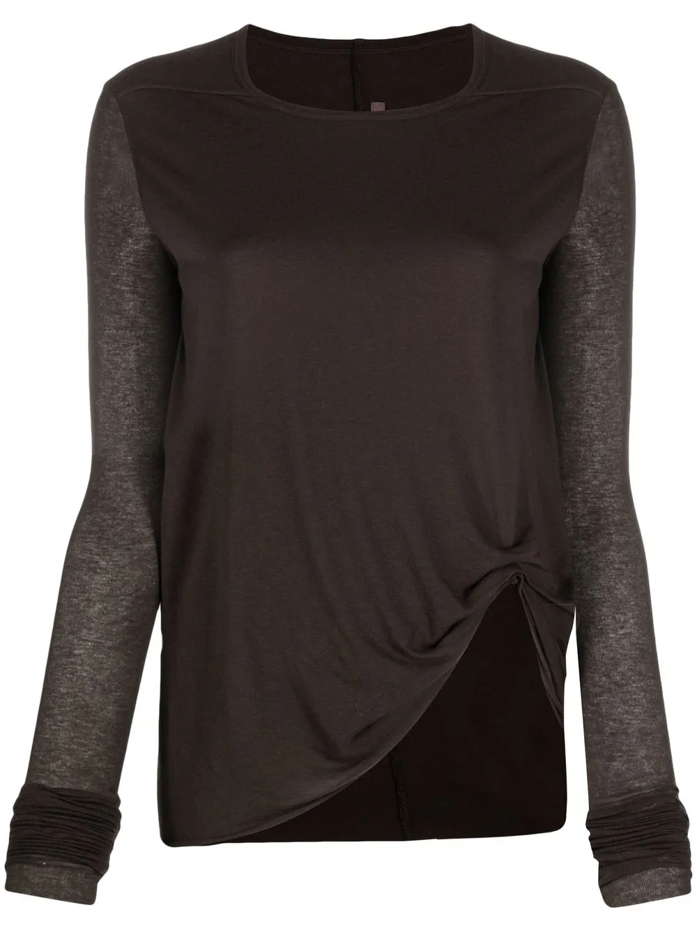 

Rick Owens Lilies asymmetric long-sleeve T-shirt - Brown