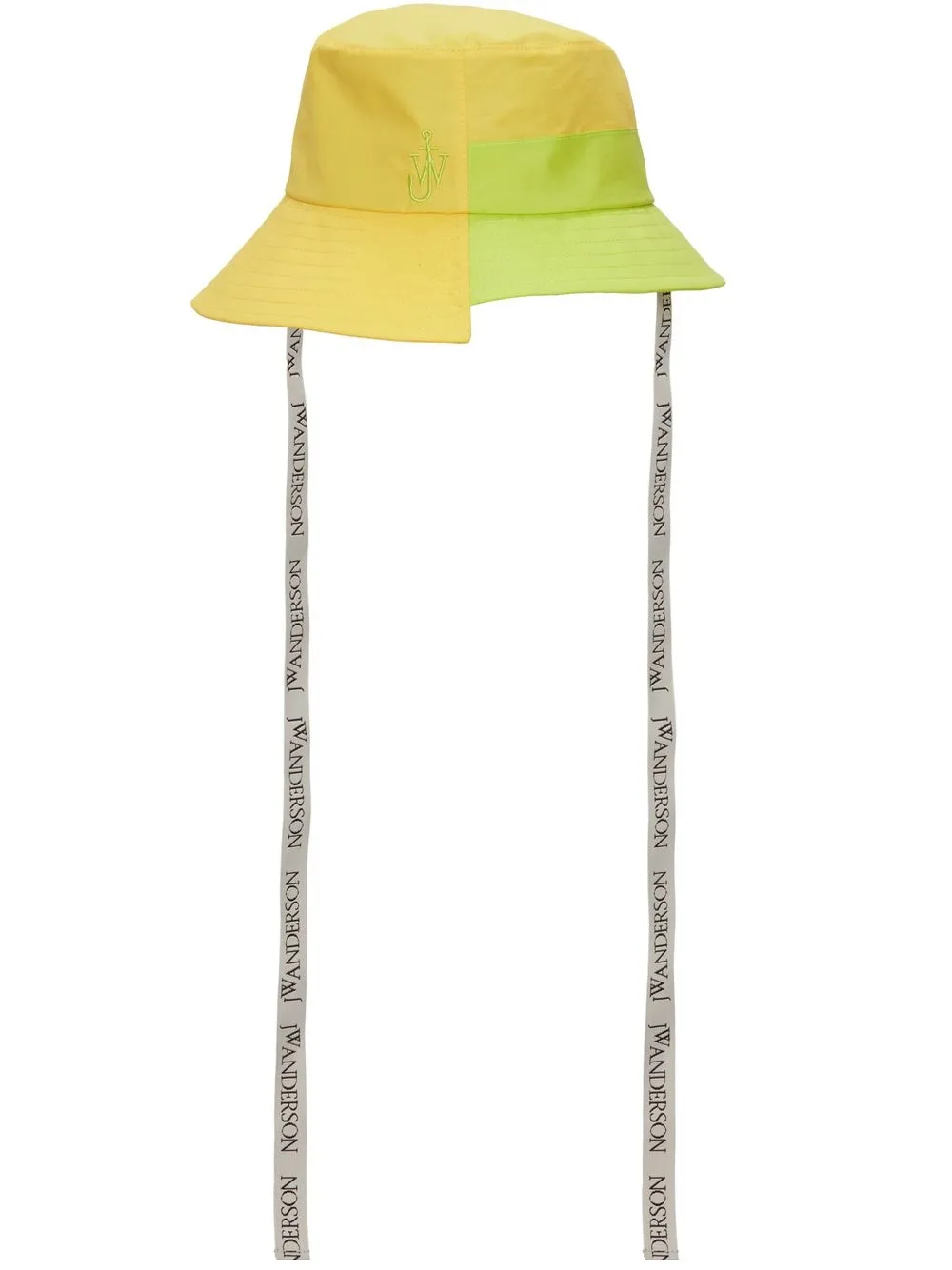 Jw Anderson Asymmetric Colour-block Bucket Hat In Yellow