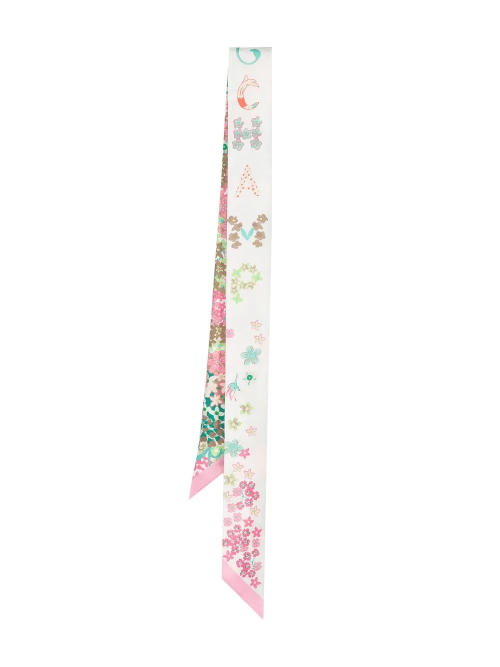

Longchamp floral-print silk scarf - Pink
