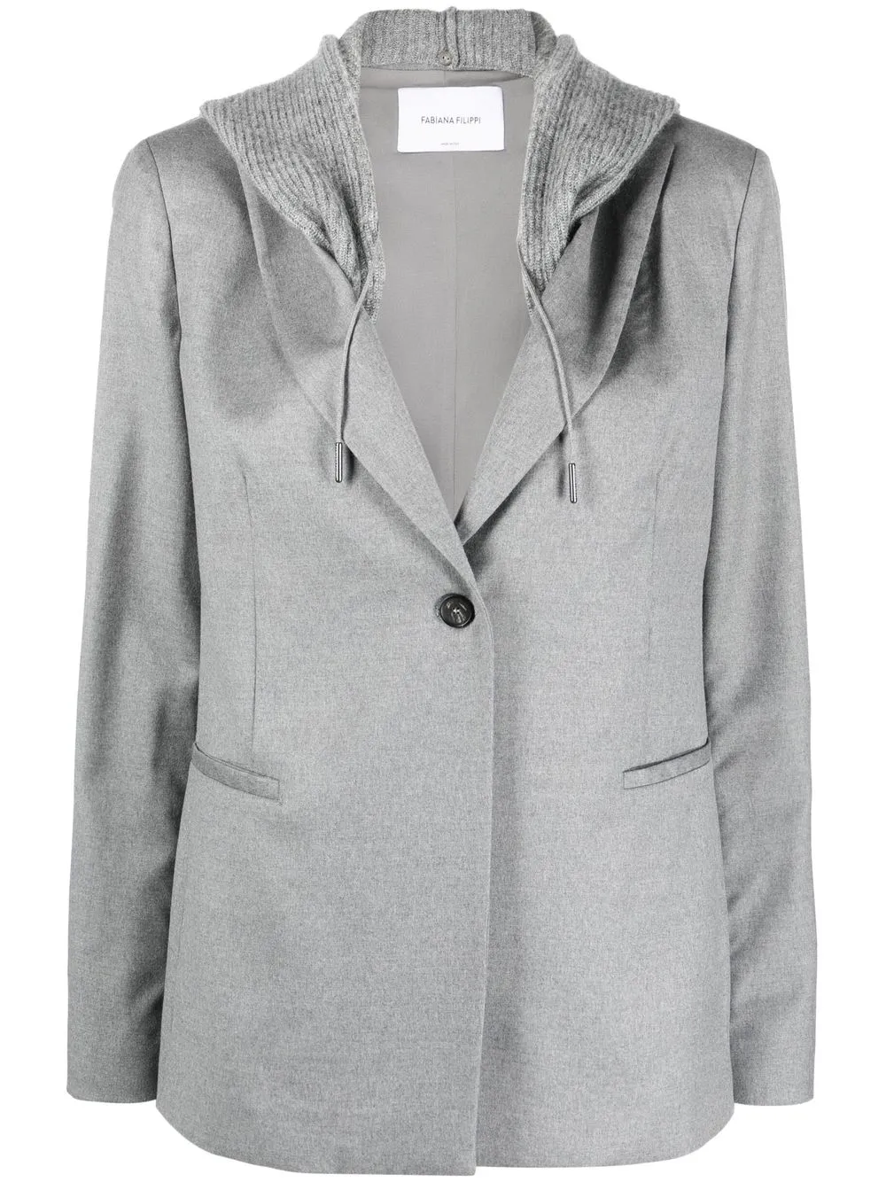

Fabiana Filippi hooded single-breasted blazer - Grey