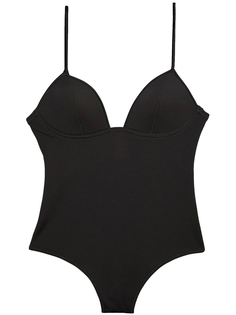 River Island satin intimates cupped bodysuit in black