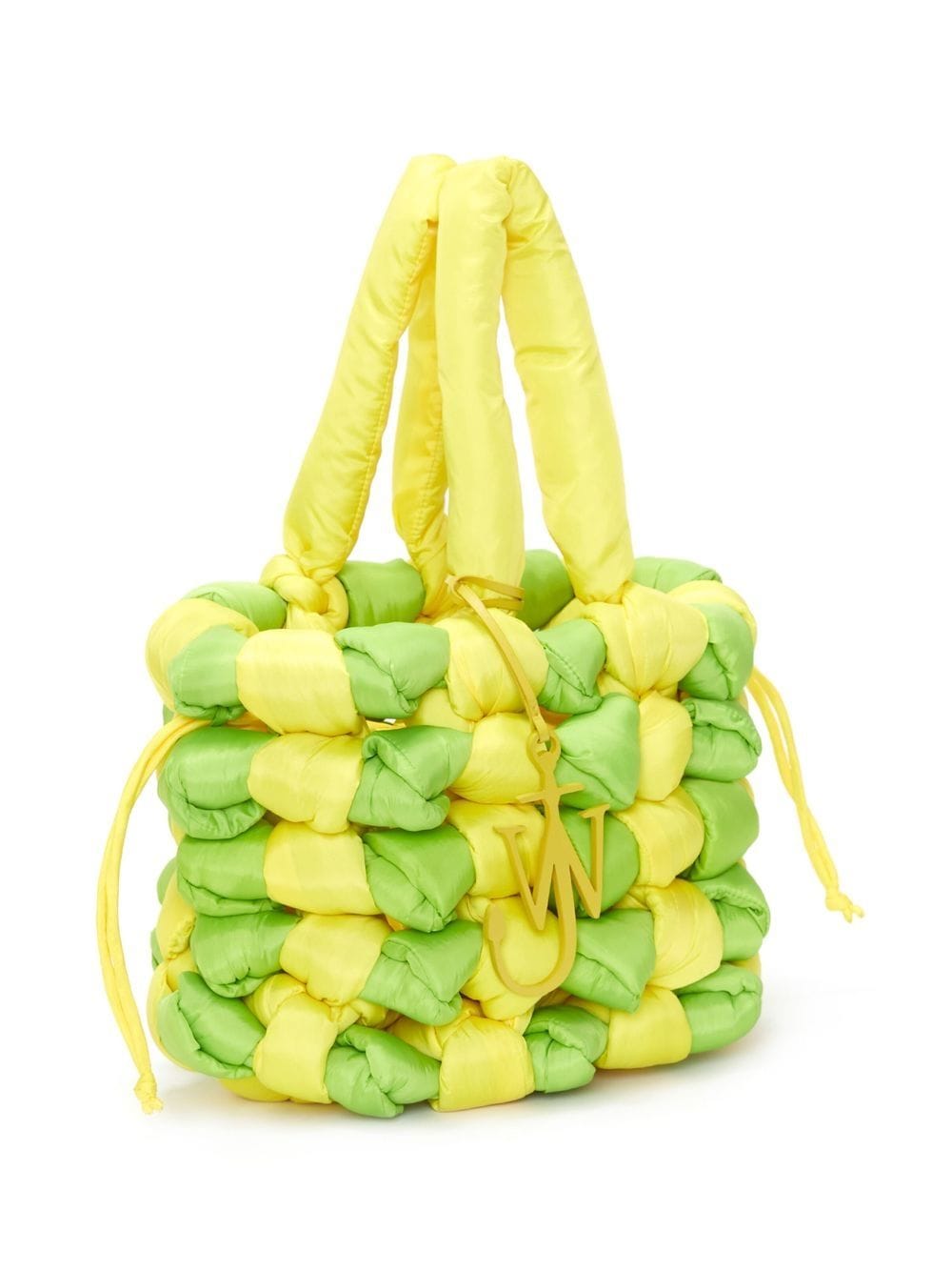 Shop Jw Anderson Knotted Bucket Bag In Green