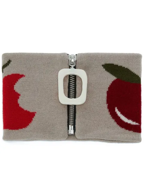 graphic-intarsia neck band