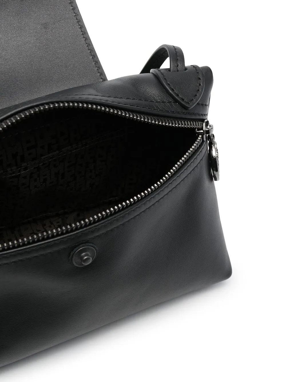 Longchamp Le Pliage Leather Crossbody Bag In Black ModeSens
