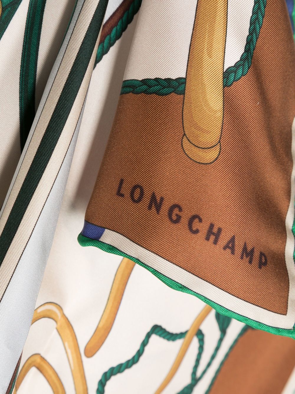 Longchamp stirrup-print Silk Scarf - Farfetch