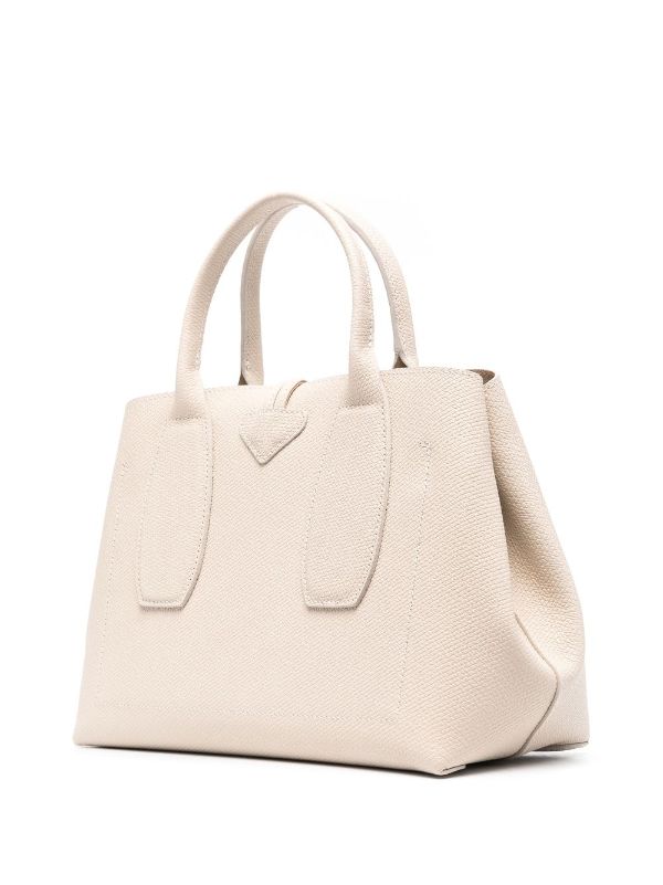 Longchamp Roseau Medium Leather Top-Handle Tote Bag with Shoulder Strap