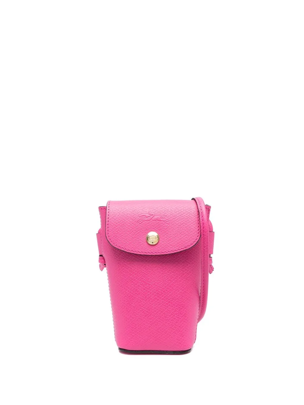 

Longchamp logo-embossed leather phone case - Pink