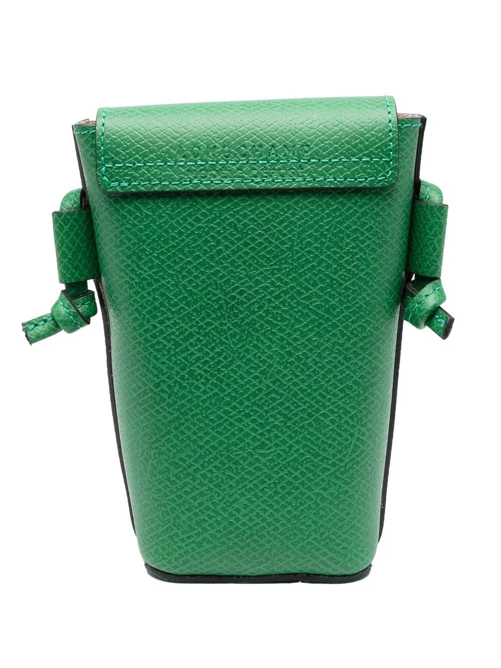 Shop Longchamp Logo-embossed Leather Phone Case In Green