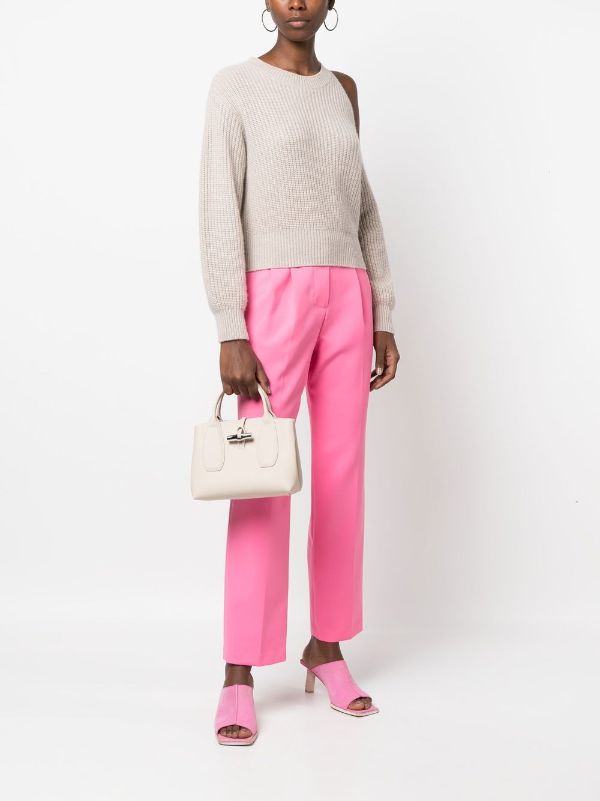 Longchamp Roseau Medium Top Handle Bag In Pink