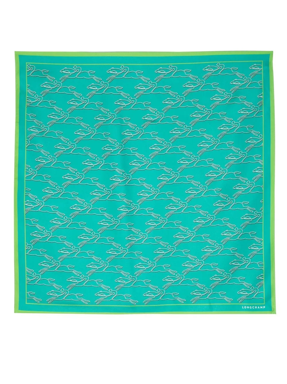 

Longchamp monogram-print silk scarf - Blue