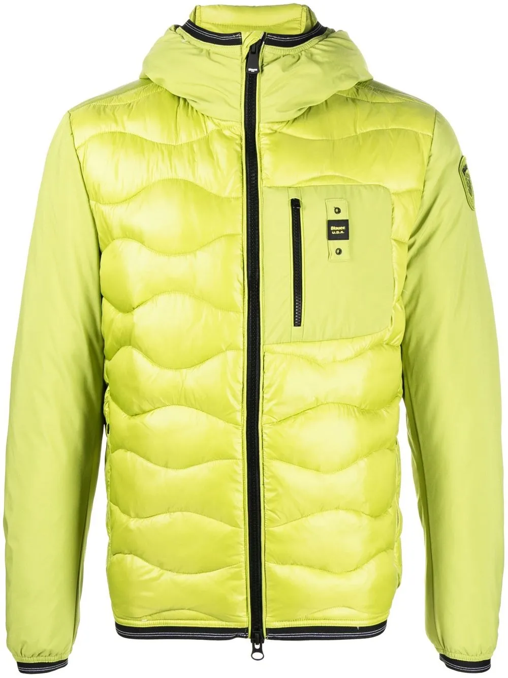 

Blauer hooded logo-patch padded jacket - Green