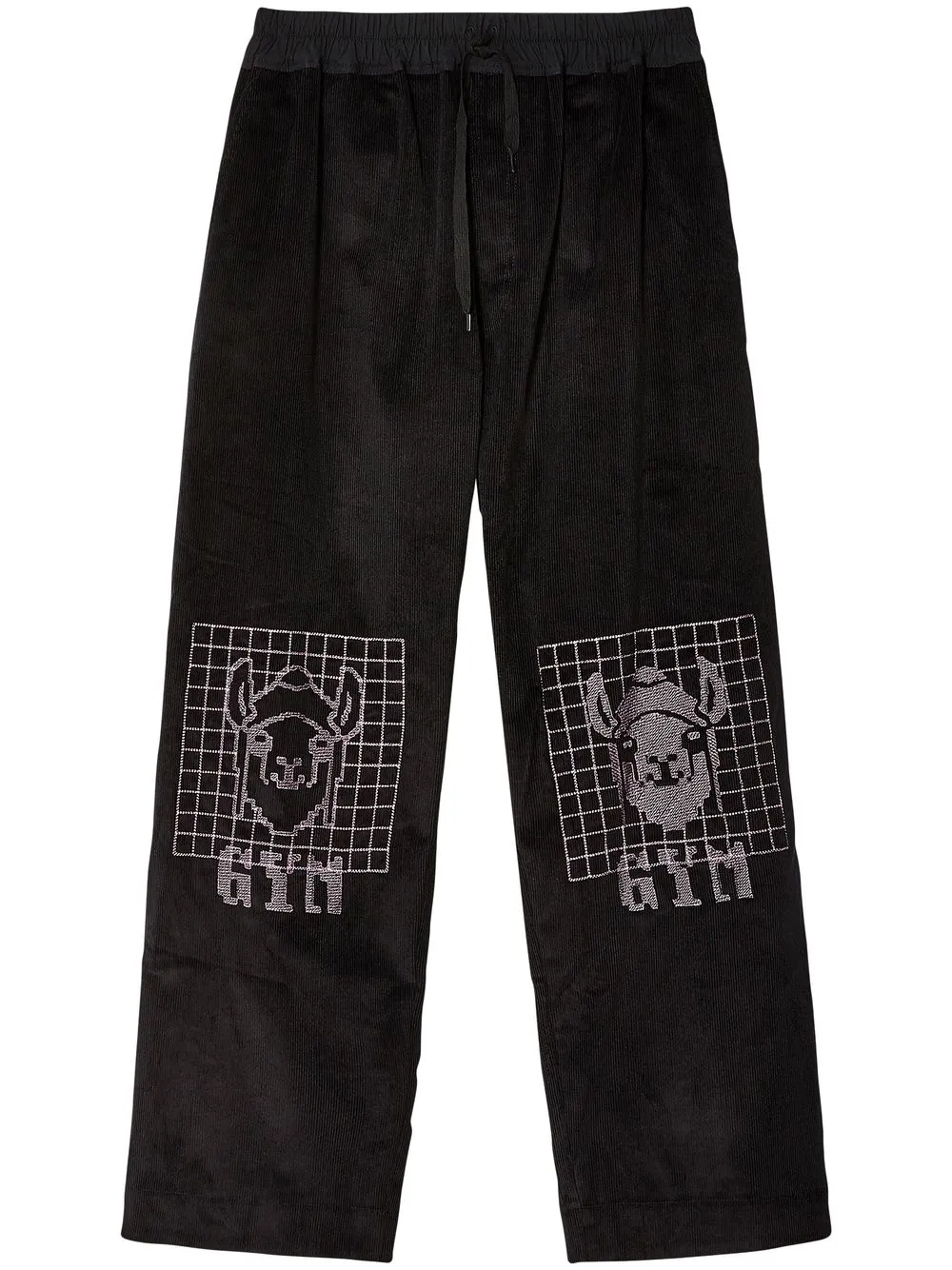 

Bernhard Willhelm embroidered corduroy trousers - Black
