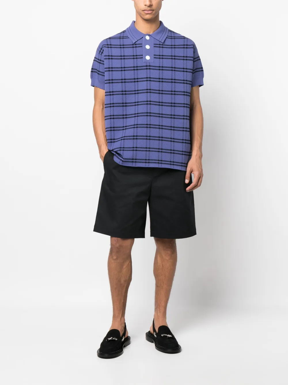 Namacheko Checked Knitted Polo Shirt - Farfetch