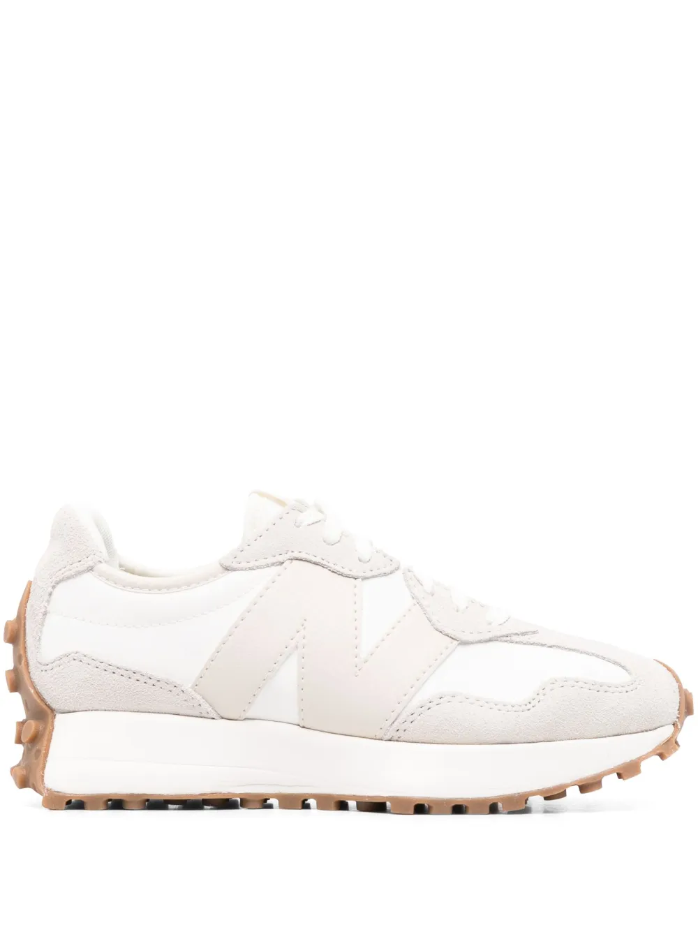 New Balance 327 Suede-paneled Sneakers In White,beige