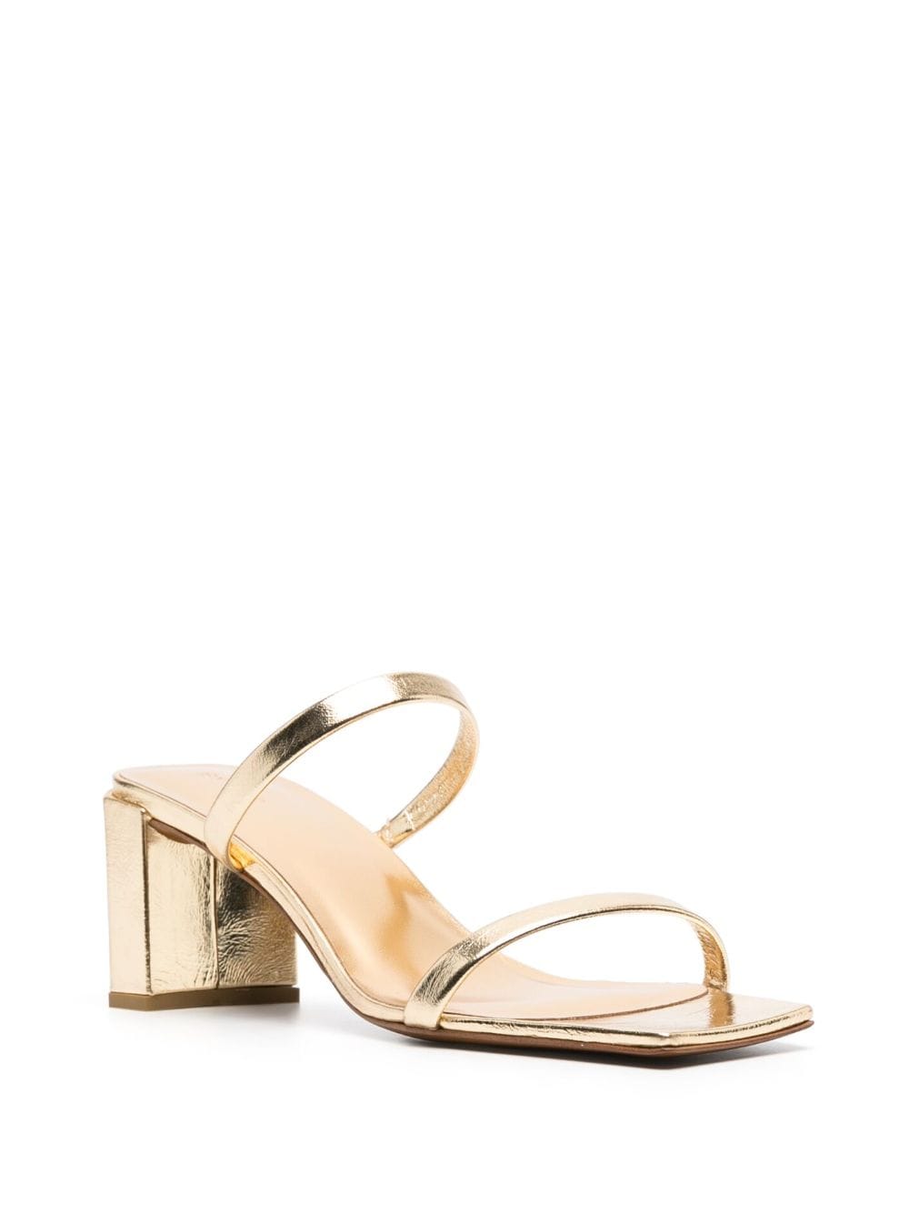 BY FAR Tanya 70mm Metallic Cracked Leather Sandals - Farfetch